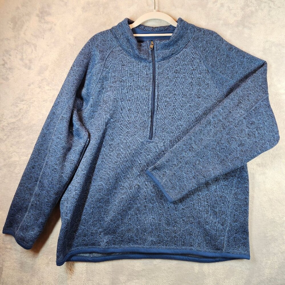 Stormpack Mens XXL Fleece Quarter-Zip Pullover Sweater  Blue Warm Dad gorpcore